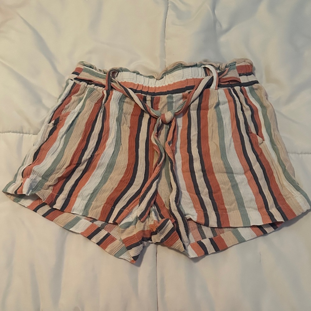 Jolt Multicolor Striped High Waist Shorts